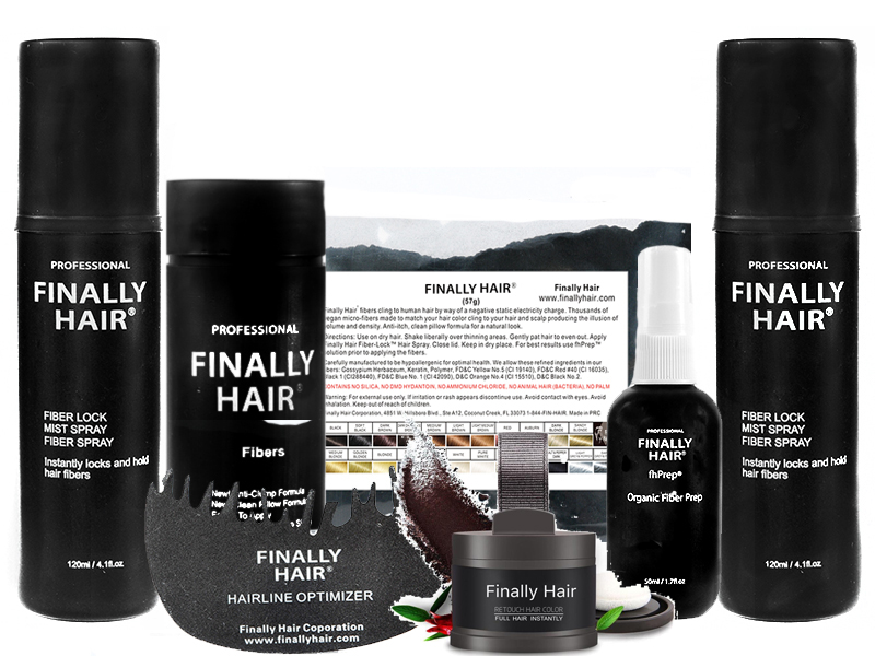Hair Fibers Ultimate Kit - Bottle, Refill, fhPrep & Fiber Sprays